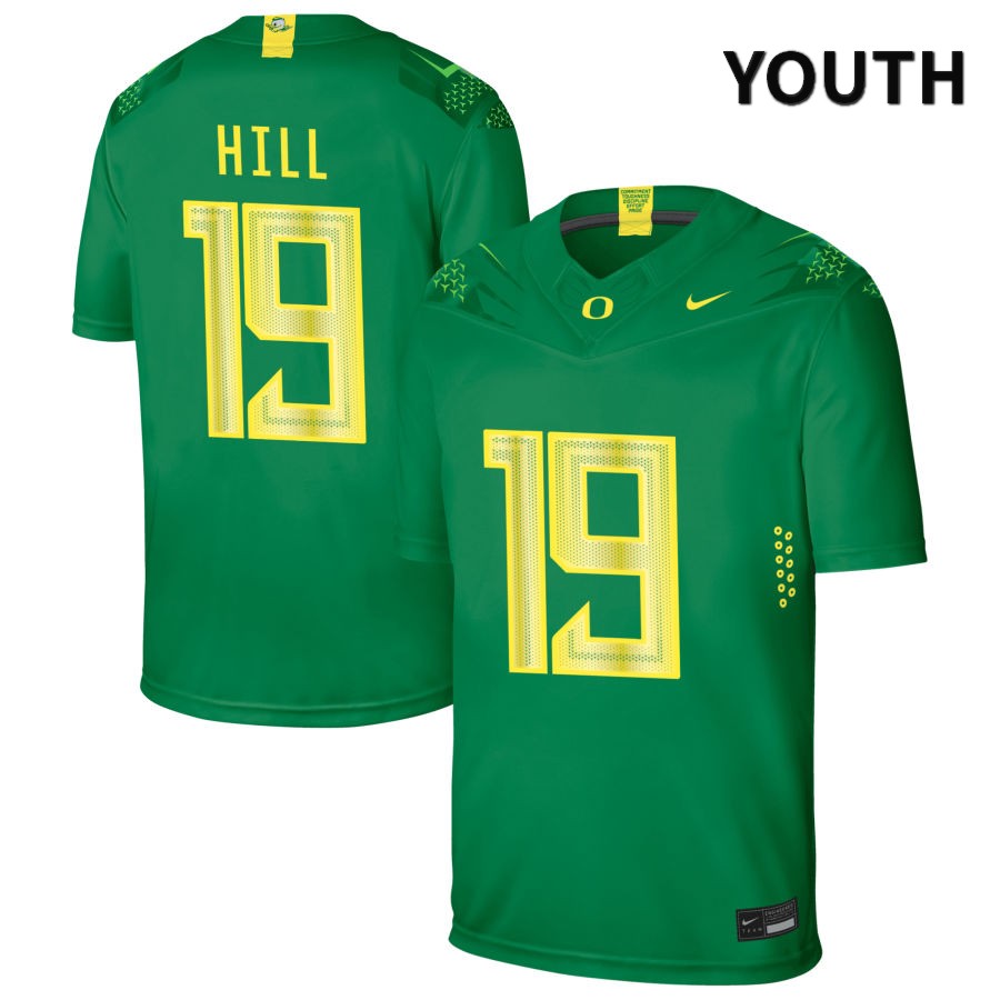 Oregon Ducks Youth #19 Jamal Hill Football College Authentic Green NIL 2022 Nike Jersey GZT24O3O